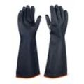 Chemikalienbeständige Latexhandschuhe, Industriesicherheit, lange Gummi-Schutzhandschuhe, robuste schwarze Handschuhe, 1 Paar, 35 cm