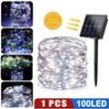 Garten-dekorative Solar-Lichterkette, wasserdichte 100-LED-Fee-Party-Außenlampe (10 m)