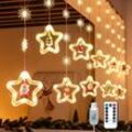 Paryou - Weihnachtsbeleuchtung Fenster, 3m 120 led Lichtervorhang, Lichterkette Vorhang usb 8 Modi mit Fernbedienung/Timer, für Zimmer Balkon