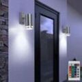 2er Set rgb led Außen Wand Strahler Fernbedienung Leuchten Garten Down Spots Fassaden Lampen dimmbar