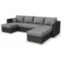 Vitalispa - Sofa u Form , Anthrazit, 290 cm