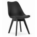 Viking Choice - Dining Chair mark - Kunstleder - schwarze Beine - schwarz