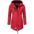 Funktionsmantel MARIKOO "Zimtzicke" Gr. S (36), rot (dunkelrot), Damen, Oberstoff: 98% Polyester, 2% Elasthan, Futter: 100% Polyester, Ärmelfutter: 100% Polyester, Mäntel, sportlicher Softshell Parka mit Kapuze