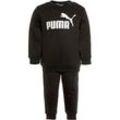 Trainingsanzug PUMA "MINICATS ESS CREW JOGGER FL" Gr. 80, schwarz (cotton schwarz) Kinder Sportanzüge