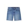 TOM TAILOR Damen Alexa Jeans Bermuda, blau, Uni, Gr. 27