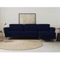 Ecksofa HOME AFFAIRE "MARSEILLE (279/152cm),L-Form, Rec. rechts/links", blau, B:279cm H:88cm T:152cm, Struktur fein (58% Polyester, 22% Polypropylen), Filzoptik (100% Polyester), Webstoff (100% Polyester), Sofas, Massivholzbeine aus Eiche, in verschieden Bezügen und Farbvarianten