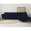 Ecksofa HOME AFFAIRE "MARSEILLE 278/202 cm, L-Form, Ottom. rechts/links", blau, B:278cm H:88cm T:202cm, Webstoff (100% Polyester), Struktur fein (58% Polyester, 22% Polypropylen), Filzoptik (100% Polyester), Sofas, mit Massivholzbeinen aus Eiche, verschiedene Bezüge und Farbvarianten