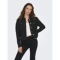 Jeansjacke ONLY "ONLWONDA DNM JACKET PIM", Damen, Gr. XS (34), schwarz, Denim/Jeans, Obermaterial: 70% Baumwolle, 21% Polyester, 8% Viskose, 1% Elasthan, casual, Langarm, Jacken