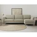 Ecksofa HOME AFFAIRE "MARSEILLE (279/152cm),L-Form, Rec. rechts/links", beige, B:279cm H:88cm T:152cm, Struktur fein (58% Polyester, 22% Polypropylen), Filzoptik (100% Polyester), Webstoff (100% Polyester), Sofas, Massivholzbeine aus Eiche, in verschieden Bezügen und Farbvarianten