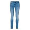 Skinny-fit-Jeans TOMMY JEANS "Tommy Jeans - Damenjeans SOPHIE - Low Waist - Skinny Fit", Damen, Gr. 25, Länge 34, blau (denim medium), Obermaterial: 92% Baumwolle, 6% Elastomultiester, 2% Elasthan, casual, skinny fit 7/8-Länge, Jeans, Röhrenjeans mit niedriger Leibhöhe