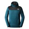 Kapuzensweatshirt THE NORTH FACE "REAXION FLEECE HOODIE" Gr. M, blau (midnight petrol schwarz he), Herren, Obermaterial: 100% Polyester, unifarben, Sweatshirts