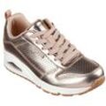 Sneaker SKECHERS "Uno - Metallixs", Damen, Gr. 36, rosègold metallixs, Leder, metallic, modisch, Schuhe, Keilsneaker, Plateausneaker, Schnürschuh mit Skech-Air