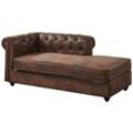 Chesterfield Recamiere rechtsseitig - Microfaser - Vintage-Leder-Look - shirel