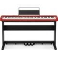 Digitalpiano CASIO "CDP-S160RD" Tasteninstrumente Gr. B/H: 132cm x 75cm, rot (rot, schwarz) mit Stativ und Pedaleinheit