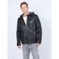 Lederjacke MUSTANG "31022258", Herren, Gr. L, schwarz, Obermaterial: 100% Leder, Lamm / Futter: 100% Baumwolle / Ärmelfutter: 100% Polyester, ohne Bündchen, Jacken