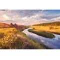 Fototapete PAPERMOON "Fluss durch Landschaft", bunt, B:3,50m L:2,60m, Vlies, Tapeten