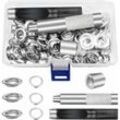 Shining House - sen-Set, Werkzeuge, 12 mm Metall-Ösen-Sets, 100 Set Ösen-Set, Ösen-Set für die Reparatur von Segeltuchplanen, Zelten, Silber (1/2