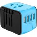 Cyslmuk - Reiseadapter, Universal-Stecker-Adapter, 4 USB-Anschlüsse und AC-Buchse, Frankreich-Stecker-Adapter auf usa, Großbritannien, Deutschland,