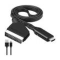 SHINING HOUSE SCART-zu-HDMI-Adapter, SCART-zu-HDMI-Konverter mit HDMI-Kabel für 720P/1080P Full HD-Fernseher, Audio-Video für Blu-ray-DVD-Player STB