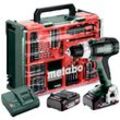 Akku-Bohrschrauber bs 18 l Set, incl. 2x Akku Li-Power 2 Ah, Ladegerät, Zubehör, Kunststoffkoffer - Metabo