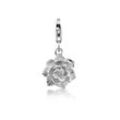 Charm-Einhänger NENALINA "Anhänger Lotus Blüte Floral Flower 925 Silber", silber, Charms, Damen, ohne Stein, Silber 925 (Sterlingsilber)