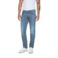 Slim-fit-Jeans REPLAY "ANBASS", Herren, Gr. 34, Länge 36, blau (light blau), Denim/Jeans, Obermaterial: 90% Baumwolle, 8% Polyester, 2% Elasthan, casual, slim fit, Jeans