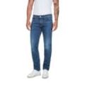 Slim-fit-Jeans REPLAY "ANBASS" Gr. 31, Länge 32, blau (mid blau), Herren, Denim/Jeans, Obermaterial: 90% Baumwolle, 8% Polyester, 2% Elasthan, Jeans