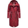 Funktionsparka NAVAHOO "Josinaa", Damen, Gr. S (36), rot (bordeaux), Obermaterial: 100% Polyester, Futter: 100% Polyester, Wattierung: 100% Polyester, Ärmelfutter: 100% Polyester, casual, figurumspielend ca. Mitte Knie, Langarm mit Knöpfen,verstellbar normaler Saum mit Druckknöpfen,verstellbar, Jacken, stylische Übergangs Outdoorjacke mit Kapuze