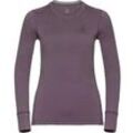 ODLO Damen Langarm Shirt BL TOP crew neck l/s, vintage violet - grey melange, L