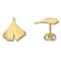 Paar Ohrhänger ONE ELEMENT "Ginkgoblatt Ohrringe Ohrstecker aus 333 Gelbgold", gold, Ohrringe, Damen, Damen, Gelbgold 333, Damen Gold Schmuck Ginkgoblatt