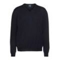 V-Ausschnitt-Pullover OLYMP "OLYMP Strick Casual" Gr. L, blau (marine) Herren Pullover klassischer Strickpullover