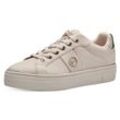 Plateausneaker TAMARIS Gr. 36, beige (creme) Damen Schuhe Freizeitschuh, Halbschuh, Schnürschuh mit gepolstertem Schaftrand