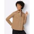 Jeansbluse CASUAL LOOKS Gr. 48, braun (camel), Damen, 98% Baumwolle, 2% Elasthan, unifarben, Blusen