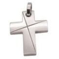 Kreuz-Anhänger FIRETTI "Schmuck Geschenk Halsschmuck Anhänger für Halskette Kreuz", silber (edelstahlfarben), Schmuckanhänger, Damen, Edelstahl, 5,95 g, Made in Germany