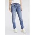 5-Pocket-Jeans HERRLICHER "Shyra Cropped Light Denim" Gr. 29, N-Gr, blau (aquarius) Damen Jeans