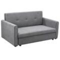 Schlafsofa 2-Sitzer Sofa, Polstersofa mit Stauraum, Rückenkissen, Grau