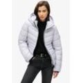 Steppjacke SUPERDRY "HOODED FUJI QUILT PADDED JKT" Gr. L, lila (iced lila), Damen, Web, Obermaterial: 100% Polyester, unifarben, Jacken