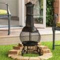 Steel Chiminea Large bbq Fire Pit Grill Patio Garden Bowl Outdoor Camping Heater Log Burner