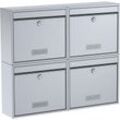 Briefkasten - set - 4x bk 900 - Stahl Silber - 4x2170-0661 - Basi