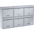 BASI - Briefkasten - SET - 6x BK 900 - Stahl Silber - 6x2170-0661