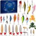 Aafgvc - Adventskalender 2024 für Erwachsene und Jugendliche, 24-Tage-Countdown bis Weihnachten für Angler, inklusive Topwater-Köder, Elritze,