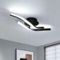 LED-Deckenleuchte, gebogene 18W 52CM Deckenlampe, moderne Aluminium-Deckenlampe, weißes Licht 6500K für Schlafzimmer, Küche, Flur, Esszimmer, Schwarz