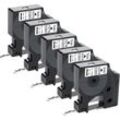 5x Etikettenband kompatibel für Dymo D1 45013 S0720530 Etikettenbänder für Dymo LabelManager 100 150 120P 160 200 280 220P 210D 260P PnP 360D, 12mm x