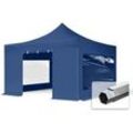 TOOLPORT 4x4m Aluminium Faltpavillon, inkl. 4 Seitenteile, blau - (600185)