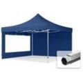 TOOLPORT 4x4m Aluminium Faltpavillon, inkl. 2 Seitenteile, blau - (600184)