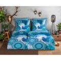 Wendebettwäsche HIP "Lumi", blau, B/L: 155cm x 220cm, , Biber-Flanell, B/L: 80cm x 80cm, Biber, Flanell, Obermaterial: 100% Baumwolle, Bettwäsche, Biber, 135x200, Warm, Weich, Wendeoptik, Reißverschluss, Winter, Blau