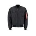 Bomberjacke ALPHA INDUSTRIES "Alpha Industries Men - Bomber Jackets MA-1 VF Vintage Fit NASA", Herren, Gr. L, schwarz (all schwarz), Obermaterial: 100% Nylon, Futter: 100% Nylon, Füllung: 100% Polyester, Jacken