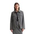 Kurzjacke MARC O'POLO "aus Interlock-Jersey" Gr. 34, grau, Damen, Obermaterial: 69% Baumwolle, 29% Polyester, 2% Elasthan, unifarben, Jacken