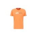 T-Shirt ALPHA INDUSTRIES "Alpha Industries Men - T-Shirts Alpha Label T Puff Print", Herren, Gr. L, orange (tangerine), Obermaterial: 100% Baumwolle, Kurzarm, Shirts