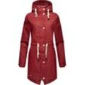 Regenjacke NAVAHOO "Flower of Ocean", Damen, Gr. L (40), rot (blutrot), Obermaterial: 70% Polyester, 30% Polyurethan, Innenfutter: 100% Polyester, Ärmelfutter: 100% Polyester, Wattierung: 100% Polyester, modisch, gerade ca. Mitte Oberschenkel, hoch geschlossener Ausschnitt, Langarm Ärmel ohne Ärmelschlitz Rippstrickbündchen, Jacken, Wasserdichter Damen Outdoor Regenmantel